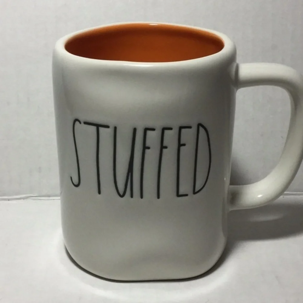 Rae Dunn STUFFED Orange Interior Coffee Tea Mug